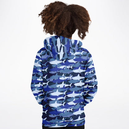 Kids Blue Shark Hoodie