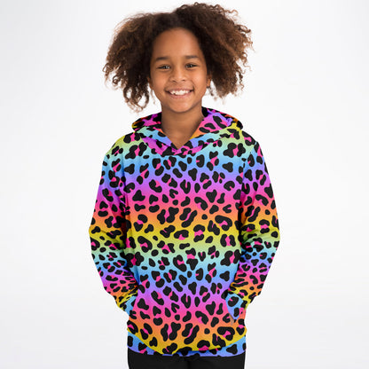 Girls Rainbow Cheetah Hoodie