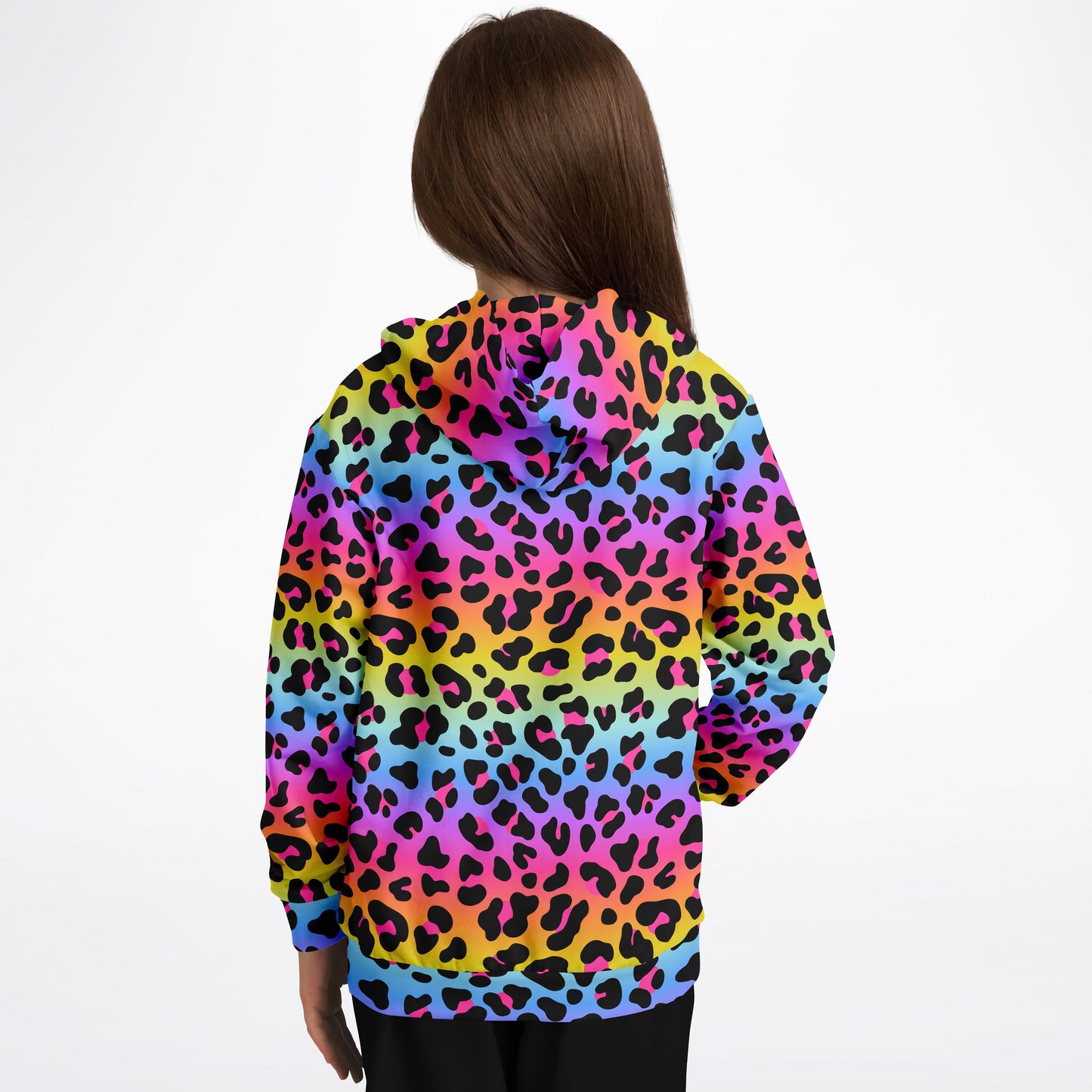 Girls Rainbow Cheetah Hoodie