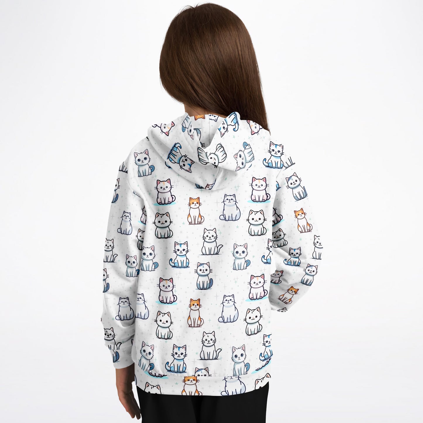 Girls Cat Pattern Hoodie