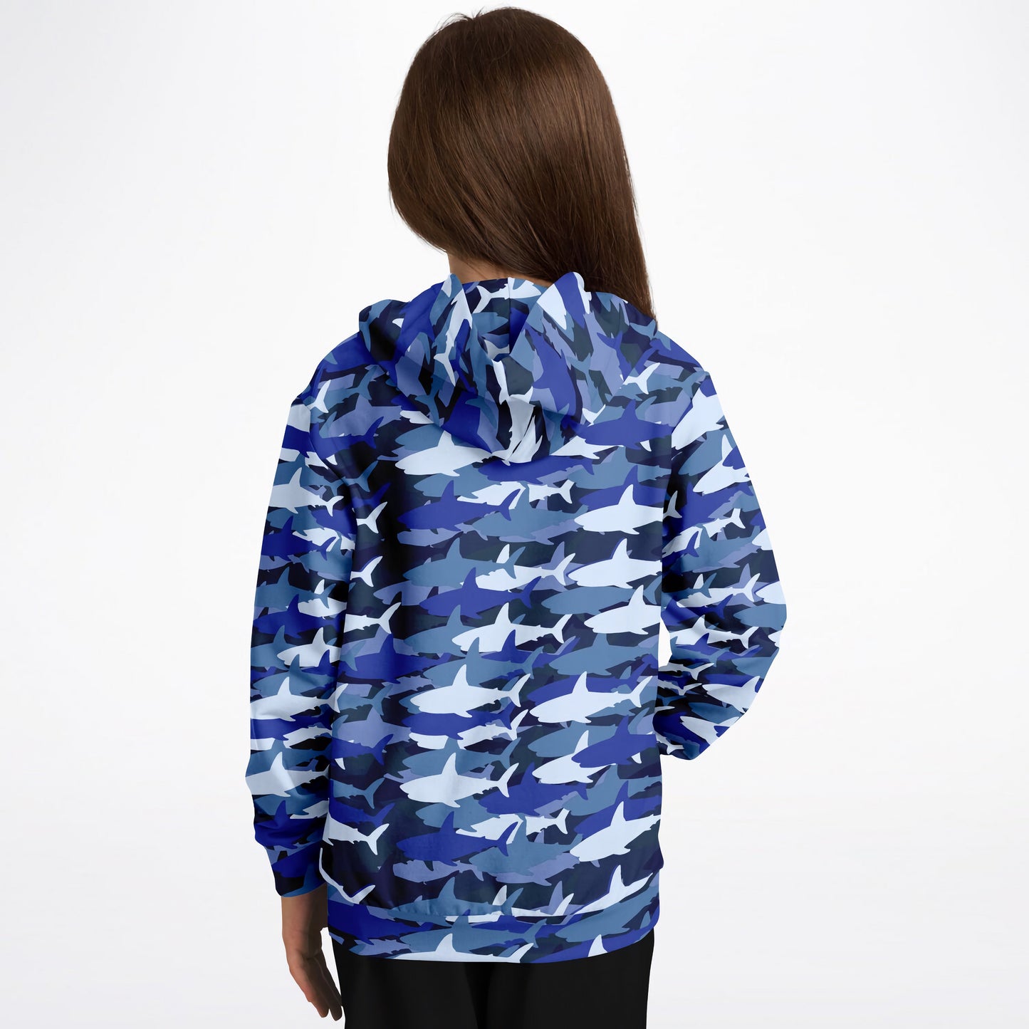 Kids Blue Shark Hoodie