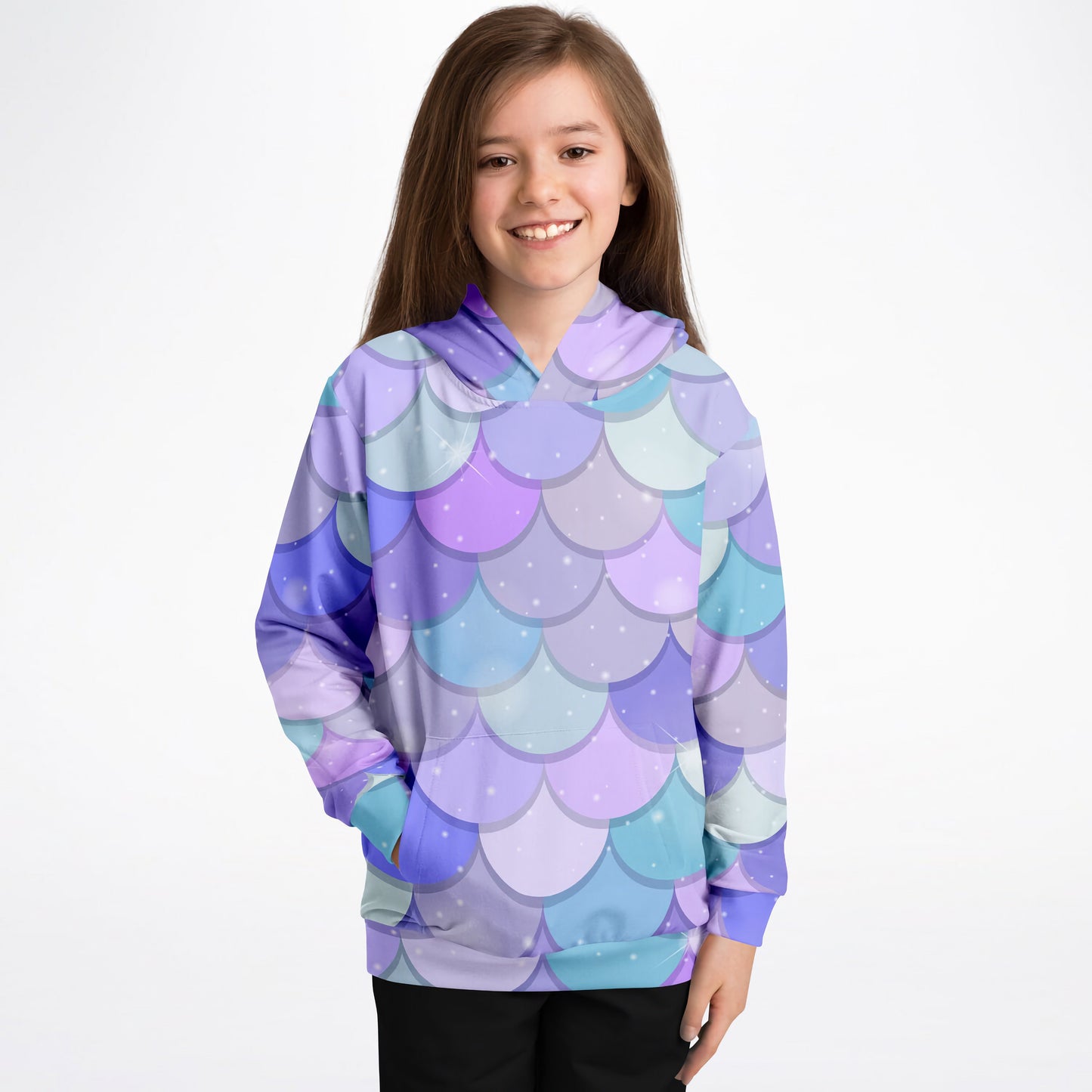 Girls Purple Mermaid Hoodie