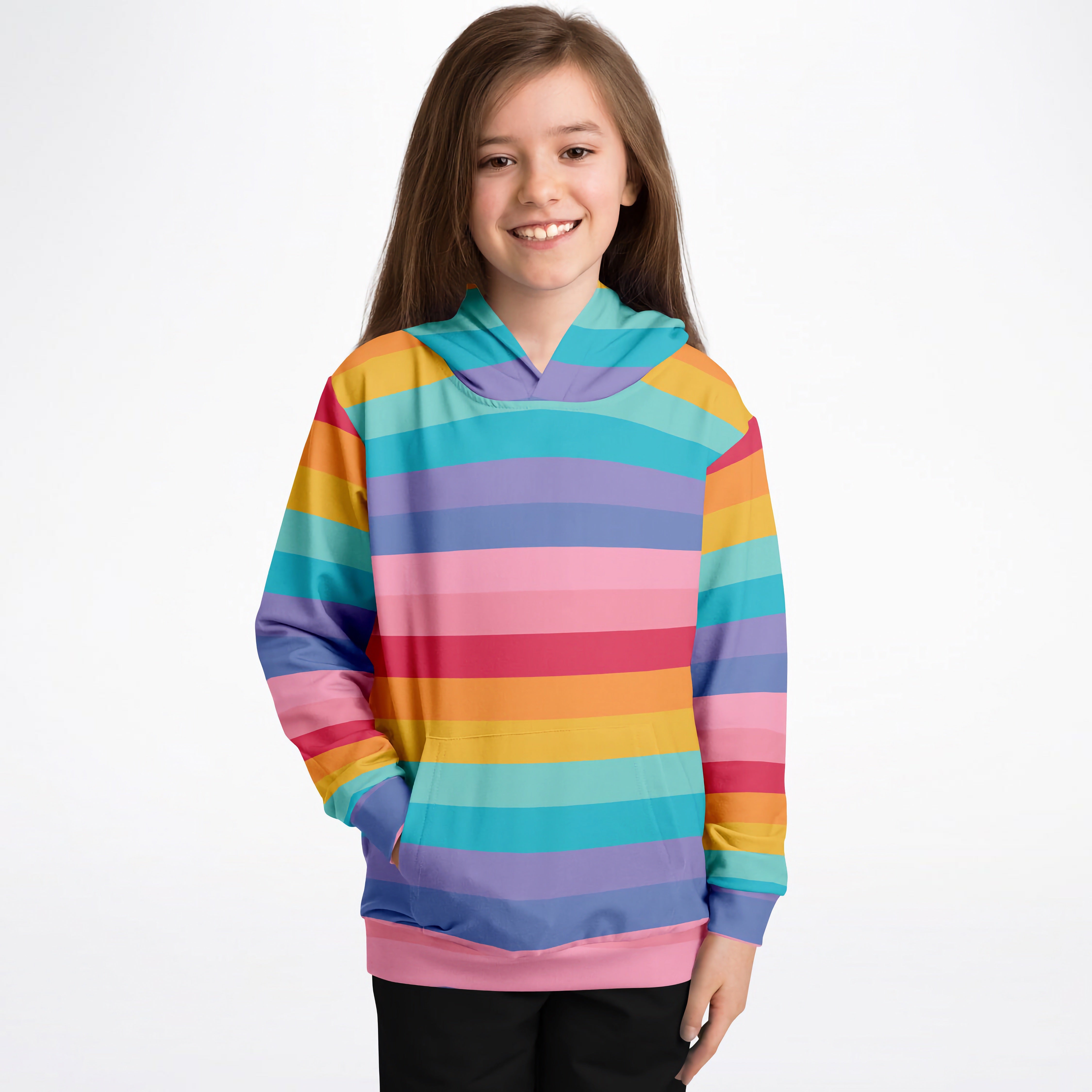 Rainbow hoodie girls on sale