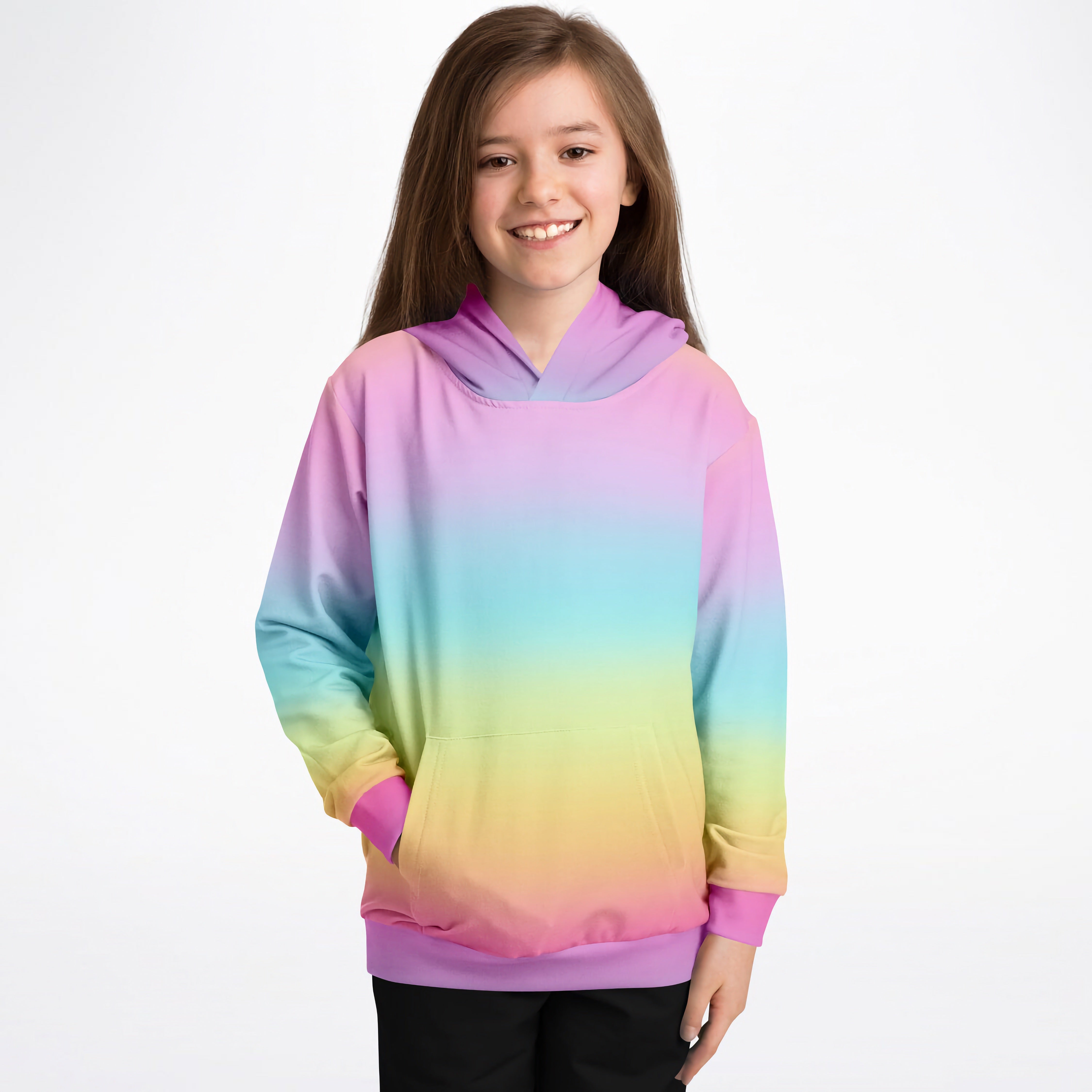 Girls Bright Rainbow Hoodie TwirlCove