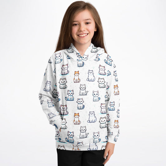 Girls Cat Pattern Hoodie