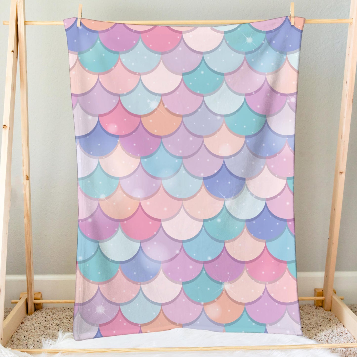 rainbow mermaid scales blanket