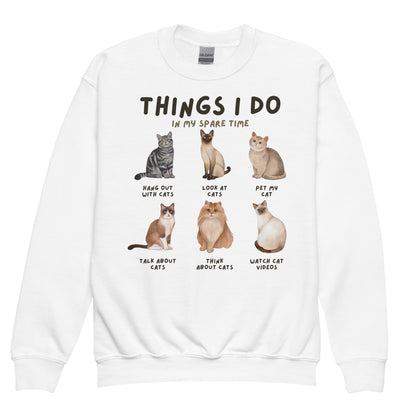 Kids 'Things I Do In My Spare Time' Cat Sweatshirt